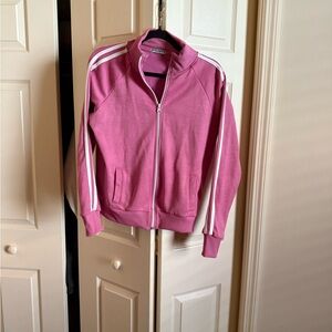 Vintage Steve and Barry Rose athletic Jacket with Ivory Stripes zipper front